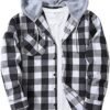 JACKETOWN Hooded Flannel Shirt for Shirts Long Sleeve Jacket